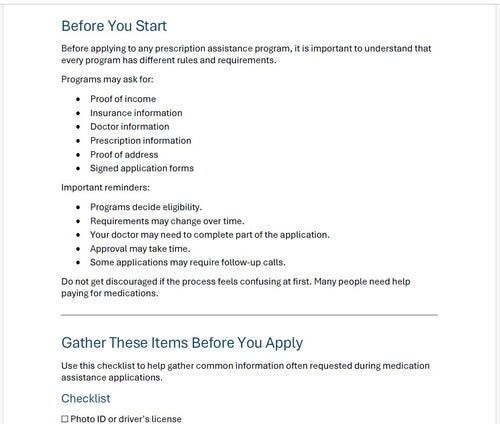 Medication Access Reference Kit